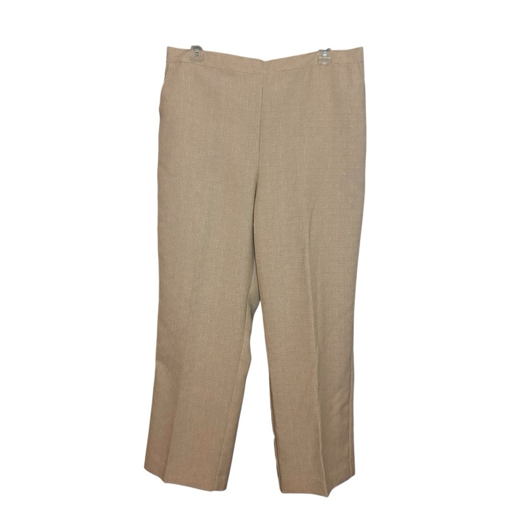 Alfred Dunner Tan Pants Size 14 Straight Leg Career Slacks